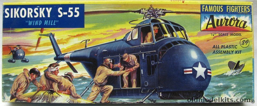 Aurora 1/45 Sikorsky S-55 Helo, 503-89 plastic model kit